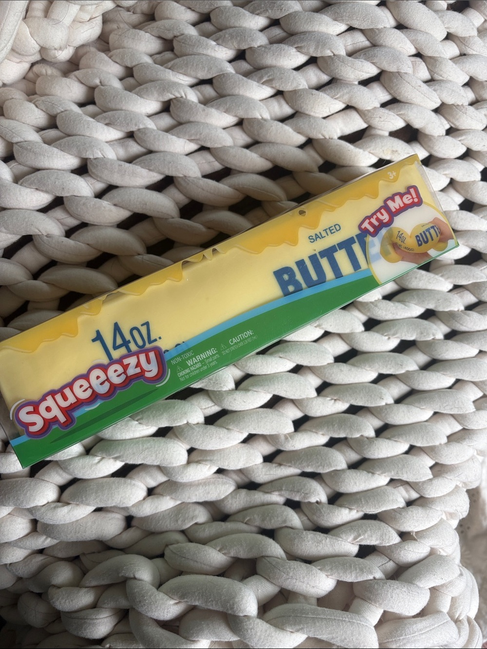 Squeeezy 14oz Salted Butter Yellow Toy Squeeze Stress Viral